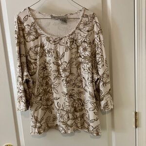 plus size 22W/24W- Cream and Brown